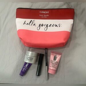 Clinique x Kate Spade bag with travel goodies